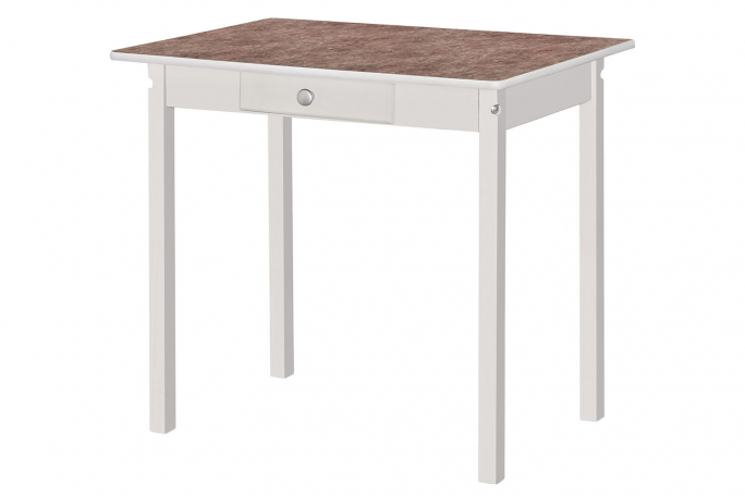 Стол обеденный "ПН" снег, пластик обсидиан