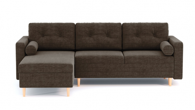 Диван-кровать угловой "Белфаст" рогожка Дрим Браун