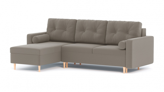 Диван-кровать угловой "Белфаст" велюр Зара Лайт браун 05