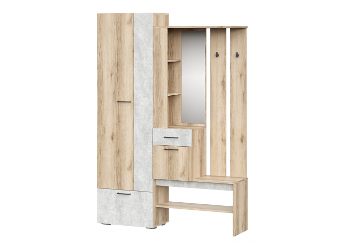 Прихожая "Фаворит 1" дуб делано/цемент светлый