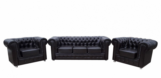 Комплект Честер 3-х местный и два кресла, черный