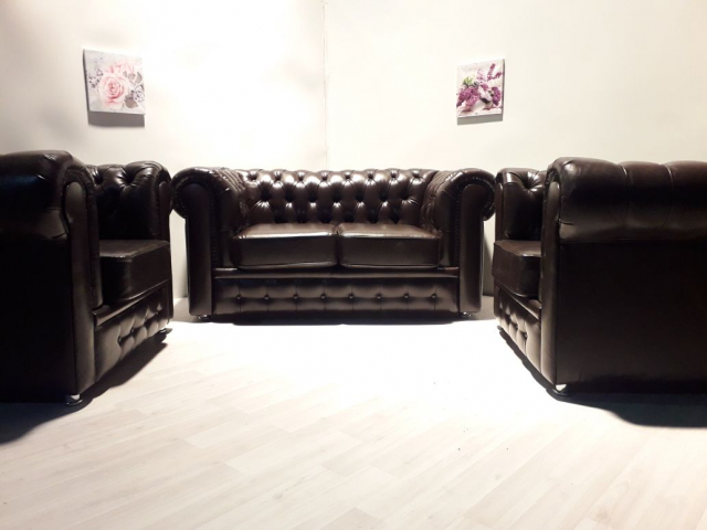 Комплект Честер 2-х местный и два кресла, коричневый