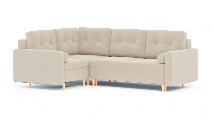 Угловой модульный диван "Белфаст" велюр Зара Крим 02