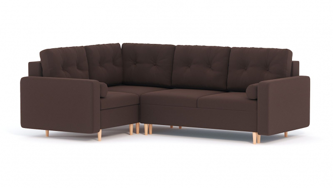 Угловой модульный диван "Белфаст" велюр Зара Браун 20