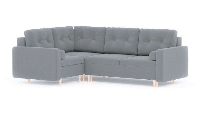 Угловой модульный диван "Белфаст" велюр Зара Маус 12