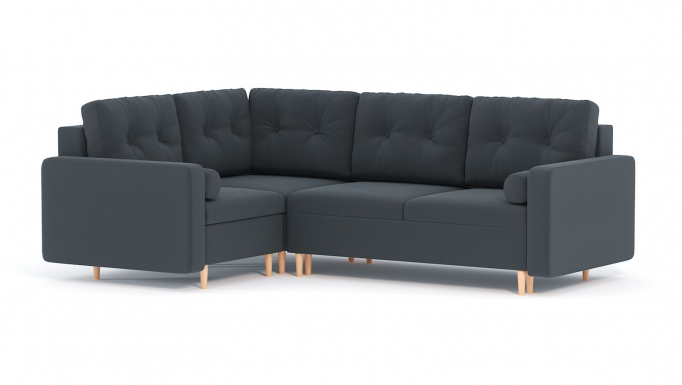 Угловой модульный диван "Белфаст" велюр Зара Грей 18