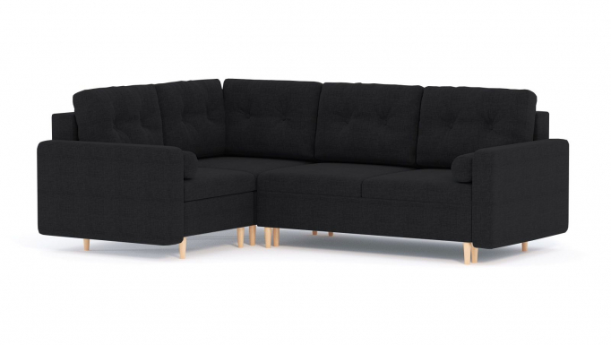 Угловой модульный диван "Белфаст" рогожка Дрим Блэк