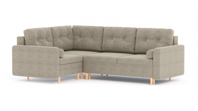 Угловой модульный диван "Белфаст" рогожка Дрим Беж