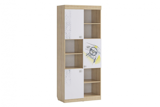 Стеллаж "Форсаж" дуб сонома, белый