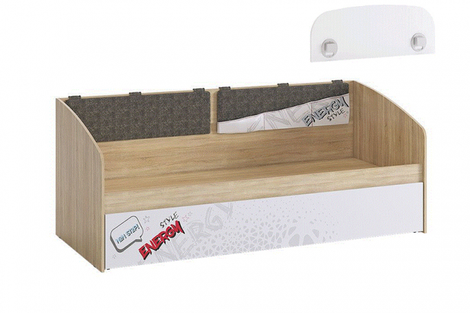 Кровать "Энерджи" дуб сонома, белый