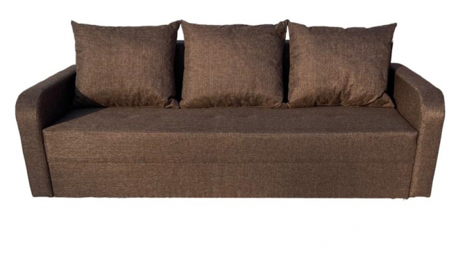 Диван-кровать "Вектор" коричневая рогожка однотонная