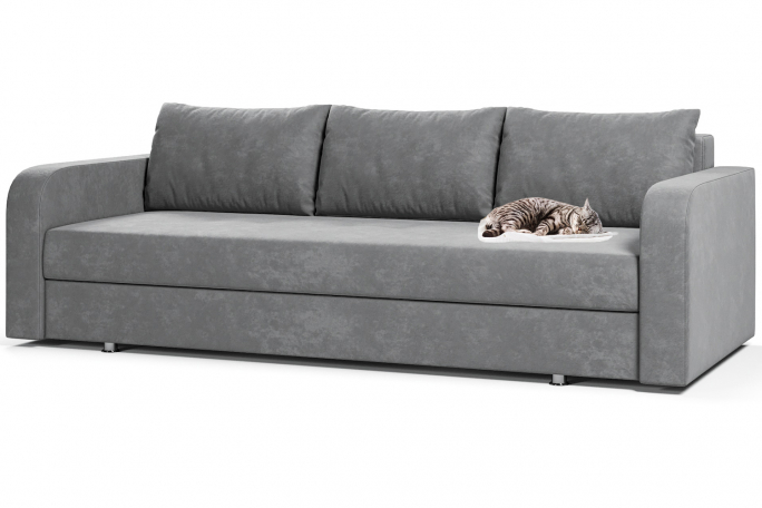 Диван-кровать "Вектор" велюр Кабрио серый 31