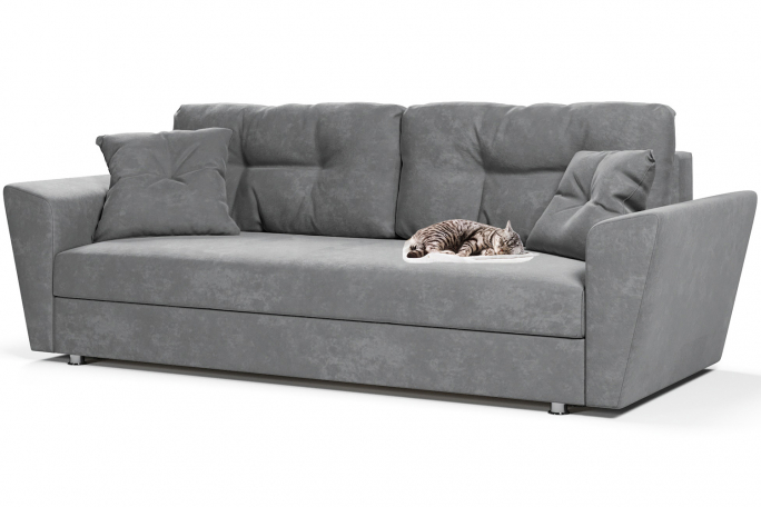 Диван-кровать "Амстердам" велюр Кабрио серый
