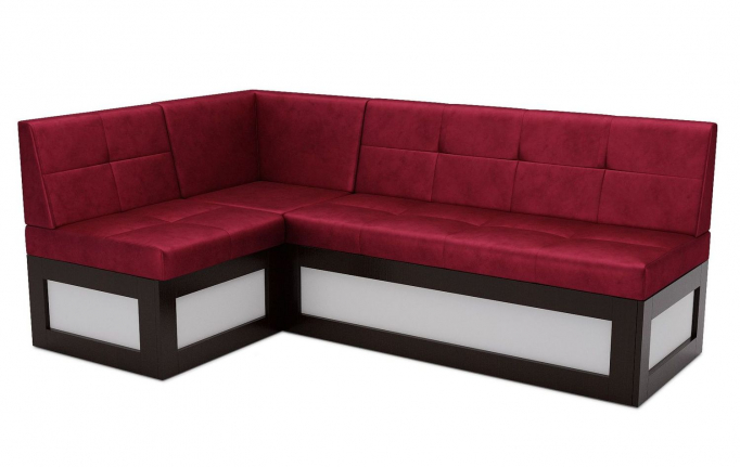 Диван-кровать кухонный угловой "Нотис" бархат красный Star velvet 3 Dark red