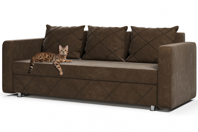 Диван-кровать "Стелла" коричневый велюр Кабрио 12