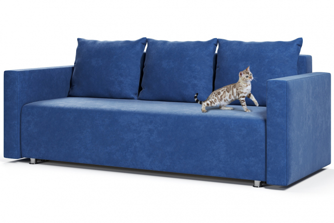 Диван-кровать "Олимп М" синий велюр Кабрио