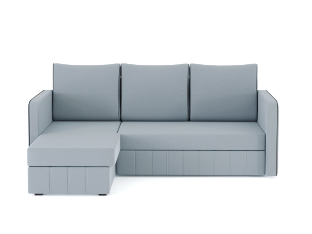 Угловой диван-кровать "Слим" велюр Зара Маус 12/Зара Грей 18