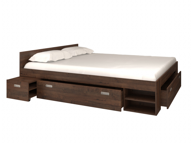 Кровать "Бриз 1" апрель темный