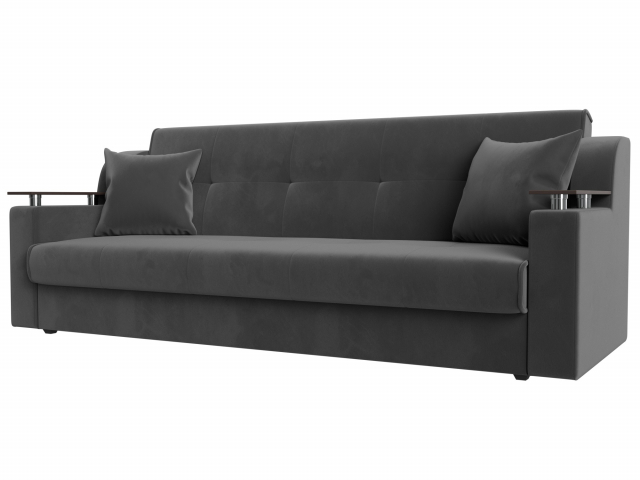 Диван-кровать "Сенатор" книжка, серый велюр, 100623