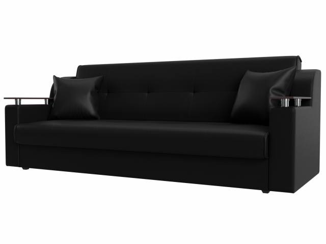 Диван-кровать "Сенатор" книжка, черная экокожа, 100632