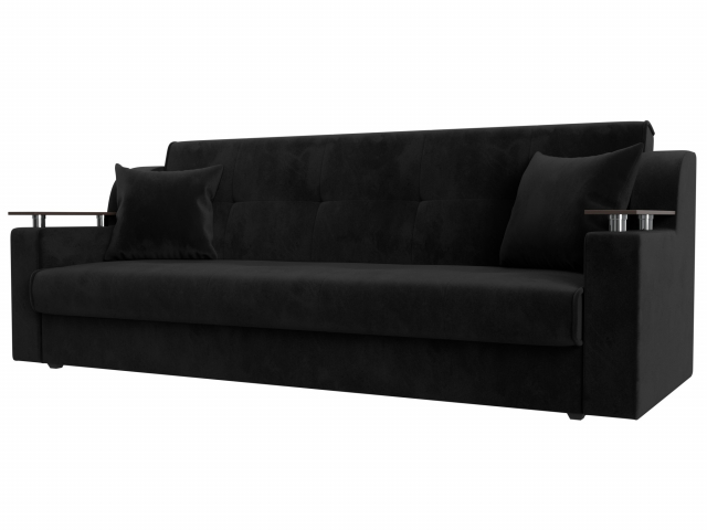 Диван-кровать "Сенатор" книжка, черный велюр, 100625