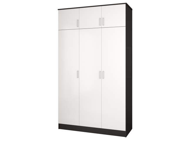 Шкаф распашной "Лайт" 3-х створчатый с антресолью, 150х40х220, венге-белый