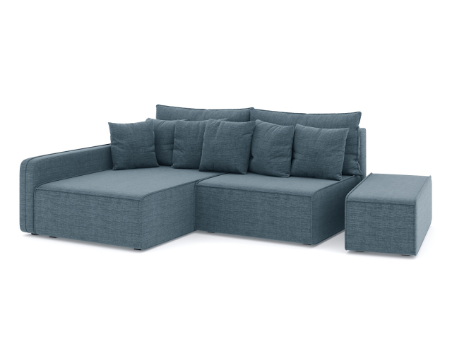 Угловой диван-кровать "Портленд" рогожка Дрим Блю