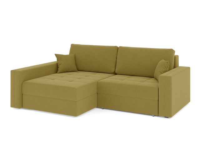 Угловой диван-кровать "Брест" двухместный велюр Зара Yellow (Йеллоу) 44