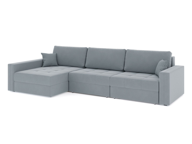 Угловой диван-кровать "Брест" трехместный велюр Зара Маус 12