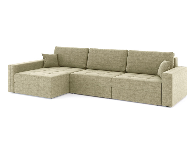 Угловой диван-кровать "Брест" трехместный рогожка Дрим Дарк Беж