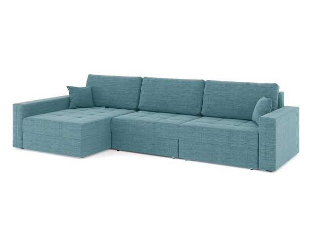 Угловой диван-кровать "Брест" трехместный рогожка Дрим Азур