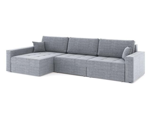 Угловой диван-кровать "Брест" трехместный рогожка Дрим Лайт Грей