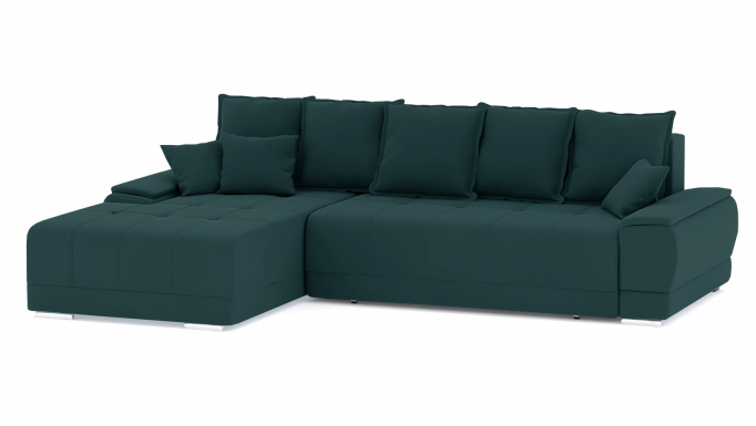 Угловой диван-кровать "Nordviks (Нордвикс)" НПБ, велюр Зара Изумруд