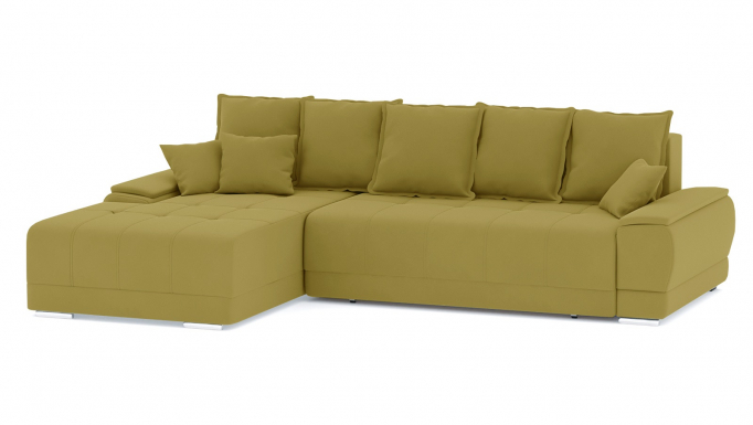 Угловой диван-кровать "Nordviks (Нордвикс)" велюр Зара Yellow (Йеллоу) 44