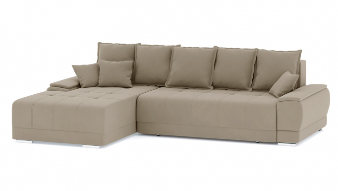 Угловой диван-кровать "Nordviks (Нордвикс)" НПБ, велюр Макс Беж 07