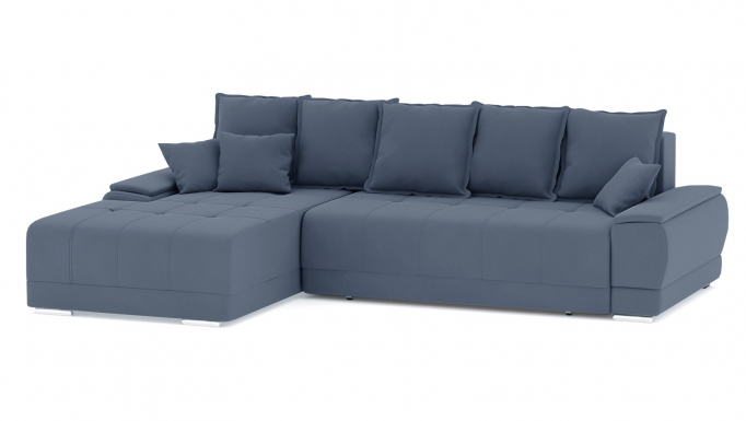Угловой диван-кровать "Nordviks (Нордвикс)" НПБ, велюр Мазерати Дарк блю 23