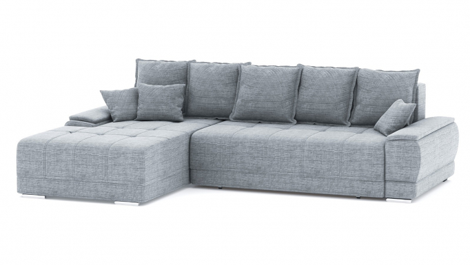Угловой диван-кровать "Nordviks (Нордвикс)" рогожка Дрим Лайт грей