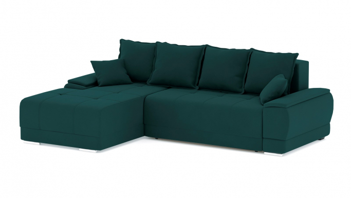 Диван-кровать угловой "Nordviks (Нордвикс) мини" велюр Зара Изумруд