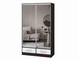 Шкаф-купе "Версаль" компоновка 2/ящики, 2 двери зеркало, венге-белый