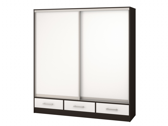 Шкаф-купе "Версаль" компоновка 3/ящики, 2 двери ЛДСП, венге-белый