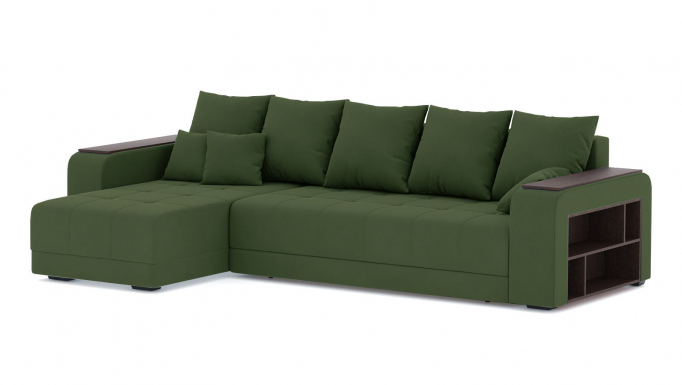Угловой диван-кровать "Дубай" велюр Мазерати Грин 27