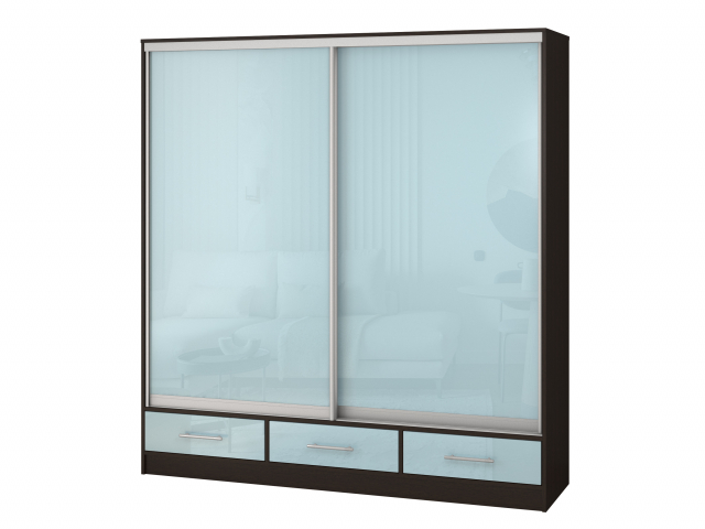 Шкаф-купе "Версаль" компоновка 3/ящики, 2 двери  МДФ глянец, венге