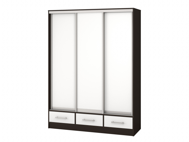 Шкаф-купе "Версаль" компоновка 2/ящики, 3 двери ЛДСП, венге-белый