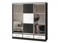 Шкаф-купе трехдверный "версаль" компоновка 3/ящики, 1 дверь оракал, 2 двери зеркало