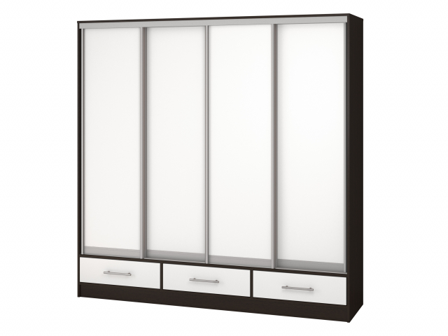 Шкаф-купе четырехстворчатый "Версаль"  4 двери ЛДСП, венге-белый