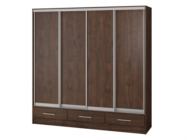 Шкаф-купе четырехстворчатый "Версаль" 4 двери ЛДСП, дуб апрель темный