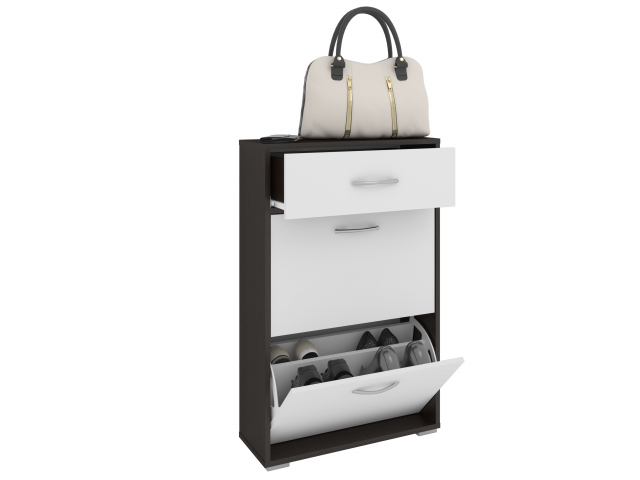 Обувница "Мира 5" ЛДСП,  венге-белый