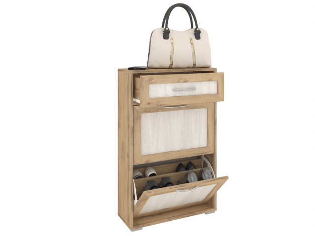 Обувница "Мира 5" рамка МДФ, дуб золотистый-анкор светлый