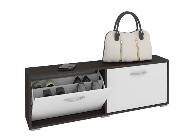 Обувница "Мира 8" ЛДСП, венге-белый