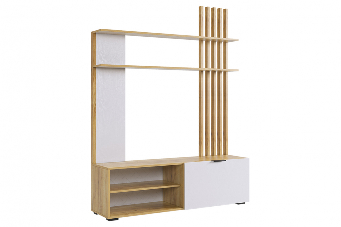 Стенка "Бери" дуб крафт золотой/белое дерево